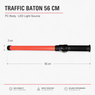 quality 56cm Battery Powered LED Traffic Baton Handheld Traffic Control Wand Safety Warning Signal Stick for Mongolia Road Command factory