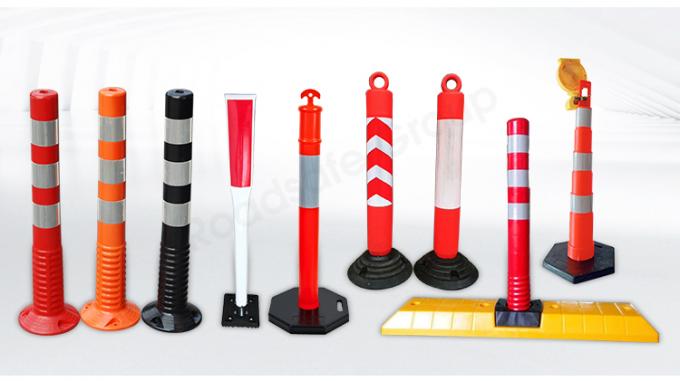 ৭৫ সেন্টিমিটার বহিরঙ্গন সড়ক নিরাপত্তা সতর্কতা টেকসই পিইউ প্লাস্টিক ট্রাফিক সতর্কতা পোস্ট 1