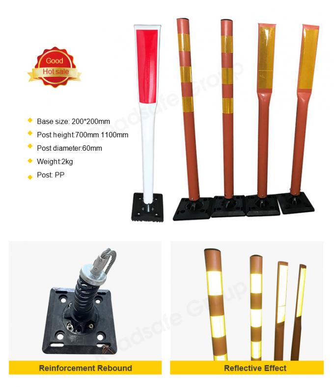 ৭৫ সেন্টিমিটার বহিরঙ্গন সড়ক নিরাপত্তা সতর্কতা টেকসই পিইউ প্লাস্টিক ট্রাফিক সতর্কতা পোস্ট 4