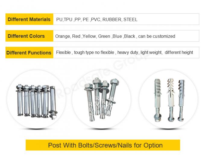 ৭৫ সেন্টিমিটার বহিরঙ্গন সড়ক নিরাপত্তা সতর্কতা টেকসই পিইউ প্লাস্টিক ট্রাফিক সতর্কতা পোস্ট 8